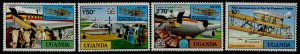 Uganda 211-4 MNH Aircraft, 75th Anniv of Powered Flight, Concorde