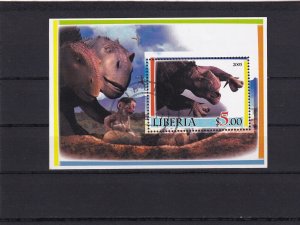 SA19i Liberia 2005 Dinosaurs - used minisheet, Cinderella