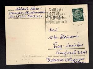 1939 Germany Buchenwald Concentration Camp Postcard Cover KZ Robert Klein to BM