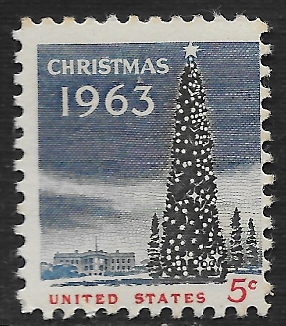 US #1240a 5c Christmas, National Christmas Tree and White House ~ MNH