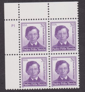 3166 Padre Felix Varela Plate Block #P1 UL