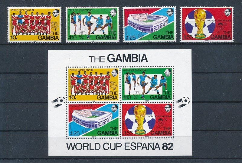 [112457] Gambia 1982 World Cup football soccer Spain with Sheet MNH