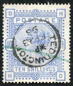 SG183 10/- Ultramarine Teddington CDS Cat 525 pounds