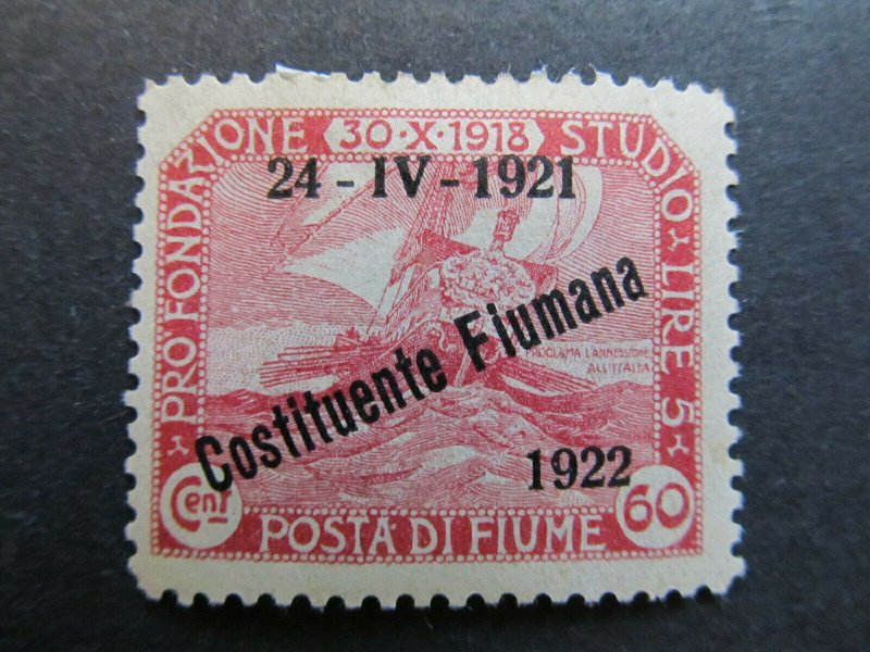 A4P5F13 Fiume 1922 optd 60c mh*