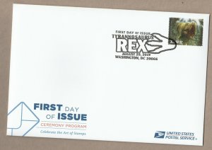 US 5411 T.Rex Tyrannosaurus forest clearing Ceremony Program FDC 2019