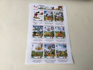 Republic Du Mali Walt Disney Mickey ABC mint never hinged stamps sheet Ref 55155