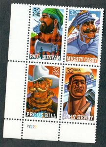 3083 - 3086 Folk Heroes MNH Plate Block - LL