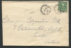 NEW BRUNSWICK SPLIT RING TOWN CANCEL COVER CHARTERSVILLE