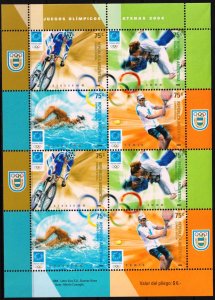 Argentina 2004 Olympics Games Athens Cycling Judo Tennis Mi.2920 - 3 Sheet MNH