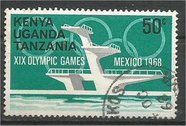 Kenya, Uganda, Tanzania, 1968, used 50c, Olympic, Scott 190