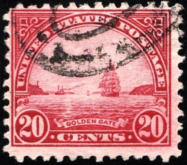 SC#567 20¢ Golden Gate Single (1923) Used