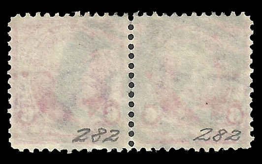 # 282a Purple Lake Used PAIR Garfield One stamp XF SCV-120.00