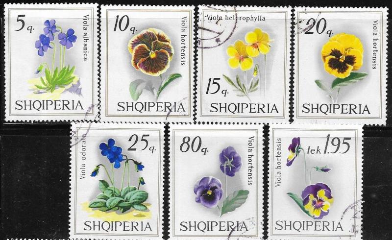 Albania  #1227-1233  Flowers  (U) CV $2.25