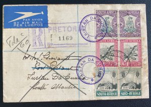 1937 Pretoria South Africa Cover To Tristan Da Cunha Voortrekker Monument Stamps