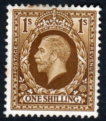 GB KGV 1934 1/- 1s Bistre-Brown SG449 Mint Hinged