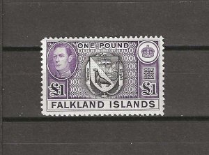 FALKLAND ISLANDS 1938/50 SG 163 Variety SH 93b MNH CERT