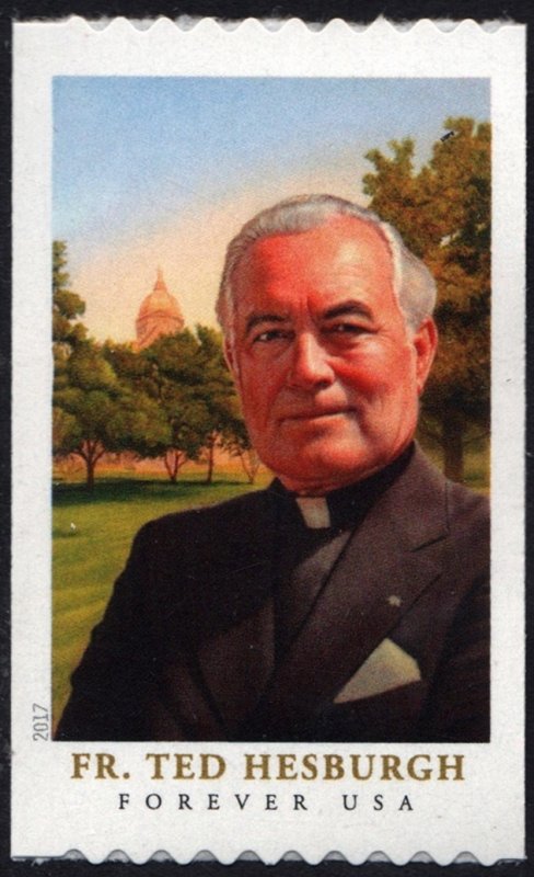 SC#5242 (49¢) Father Theodore Hesburgh Coil Single (2017) SA