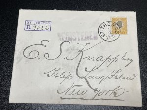 Danish West Indies 36 Registered Cover US Sea Post to New York KSPhilatelics