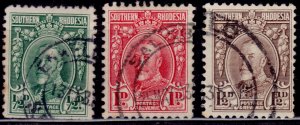 Southern Rhodesia 1931-37, King George V, sc#16-18, used