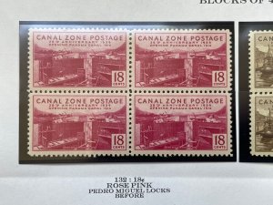Canal Zone 120-135 MNH Blk of 4 1939 - 25th Anniversary Opening of Panama Canal