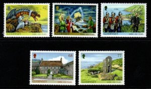 GUERNSEY SG1576/80 2015 ELIZABETH BRONZE CANNON MNH