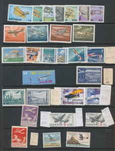 Tuvalu Jersey IOM Alderney Aviation MNH MH Used (Apx 150 Items) ( DW294