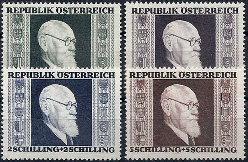 1946 Austria Dr. Karl Renner, compl. set perforated VF/MNH! CAT 30$ LOOK!