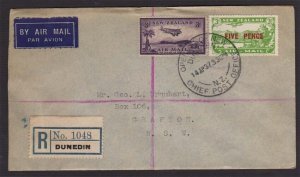New Zealand 1937 Air mail Registered to NSW - nice