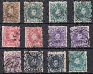 Spain 1901+ King Alfonso Used Selection (12)