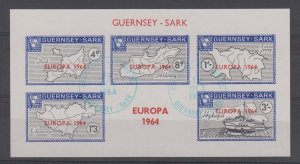 Sark 1964 Europa Miniature Sheet F/Used