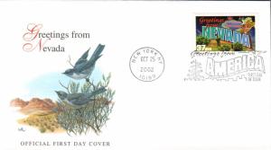 #3723 Greetings From Nevada Fleetwood FDC
