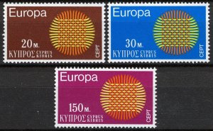 Cyprus 1970, Europa Cept set VF MNH, Mi 332-34 cat 4€