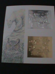 ​GUYANA-RARE LOVELY BEAUTIFUL BUTTERFLIES GOLD & SILVER IMPERF S/S MNH VF