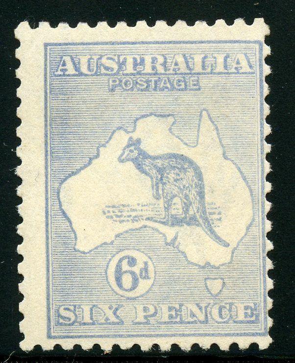 AUSTRALIA #48 6d KANGAROO MINT NEVER HINGED FULL ORIGINAL GUM