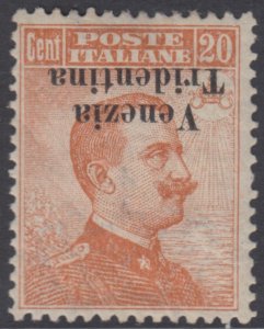 ITALY - Trentino - Sassone n.23aa MNH** cv 1050$ Inverted Overprint