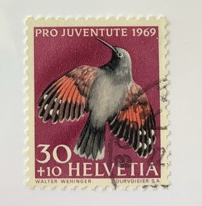 Switzerland 1969 Scott B388 used - 30+10c,  Wild animals, Bird, wallcreeper