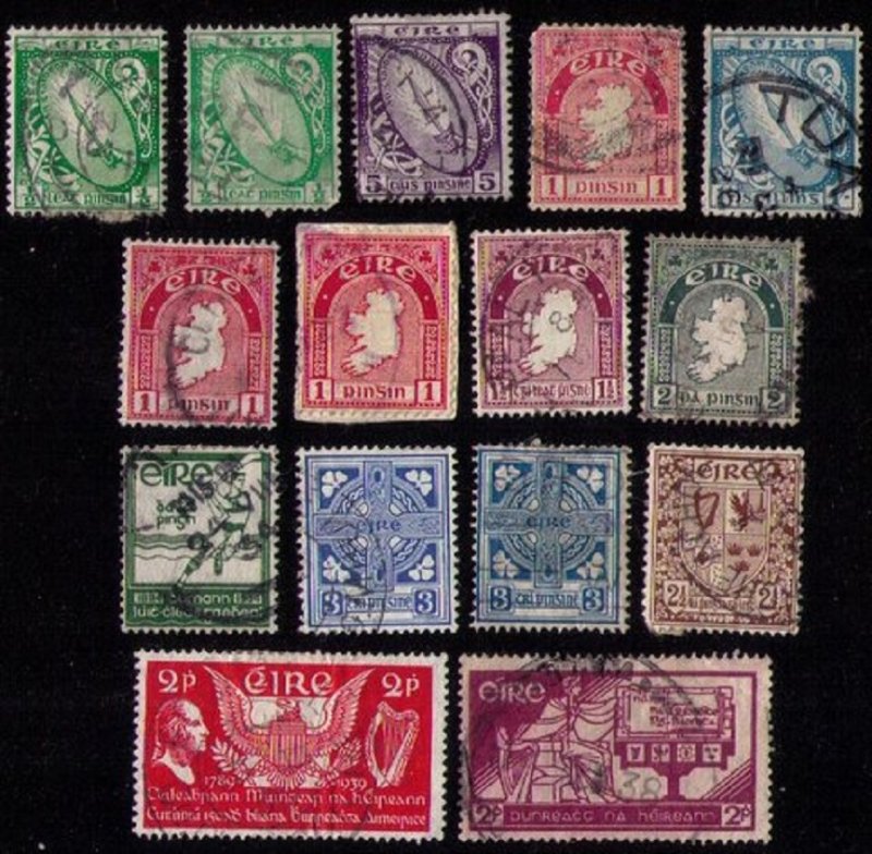 Ireland Sc #65-76 Not A Complete Set (1922) BATCH LOT OF 15 STAMPS USED F-VF