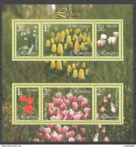 2006 Romania Tulips Flowers Flora Nature Bl373 ** Rm289