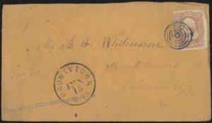 West Virginia 1887 Pruntytown WVA Cancel DPO Helbock R4 Cover 111617