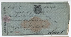 1871 Jay Cook & Co. bill of exchange New York RN-C1 with british revenue [y8389]