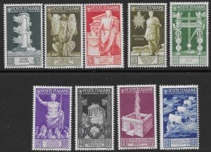 Italy  377-86  1932  set  9 values in set of 10   VF Mint NH