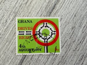 Ghana #530 Used, 5p, Traffic Diagram at Traffic Circle,  2024 SCV $0.25