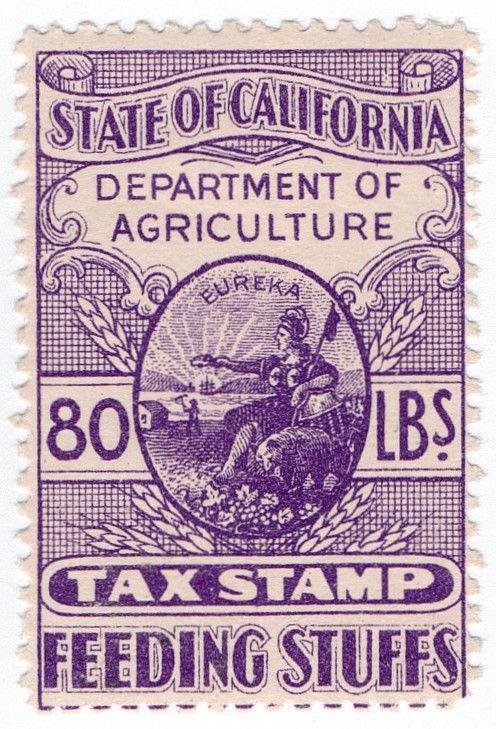 (I.B) US Revenue : California Feeding Stuffs Tax 80lbs