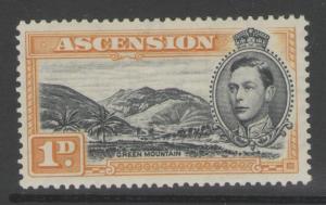 ASCENSION SG39a 1940 1d BLACK & YELLOW-ORANGE p13½ MTD MINT