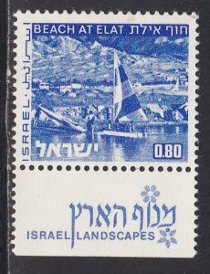 Israel # 470A,  Landscapes - Beach at Elat, Tab NH