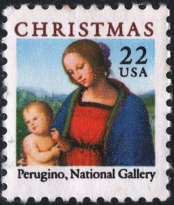 SC#2244 22¢ Christmas: Madonna & Child Single (1986) MNH