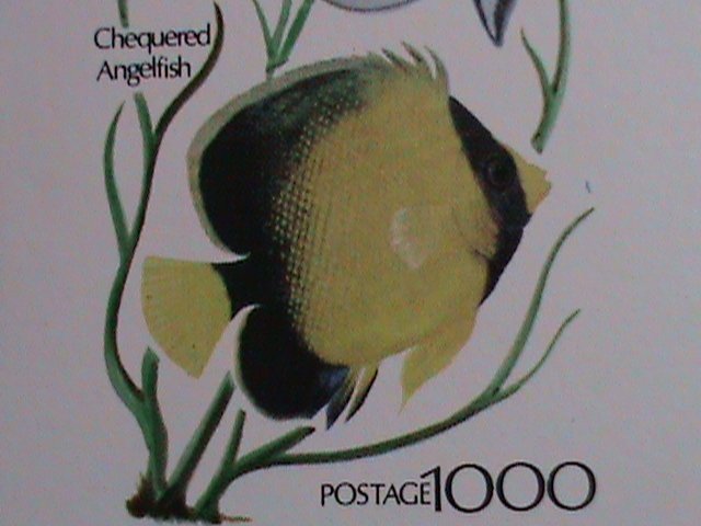 ​OMAN-COLORFUL LOVELY BEAUTIFUL ANGEL & SURGEON  FISH-IMPERF MNH S/S VERY FINE