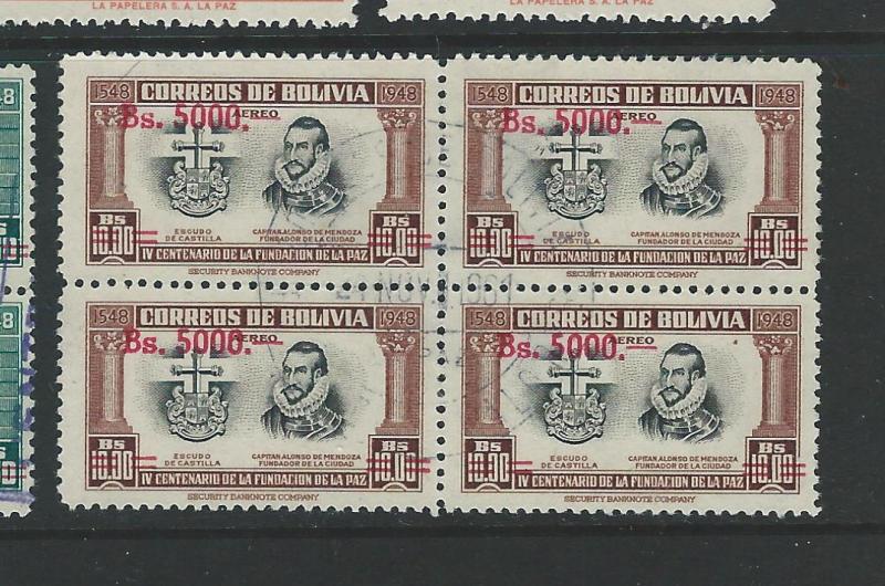 BOLIVIA (P2701B) SC C 194, 196 BL OF 4   VFU