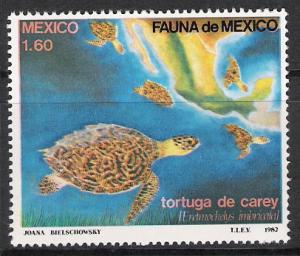Mexico #1281 Turtles & Map MNH