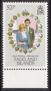 Falkland Islands #326 Royal Wedding Diana MNH